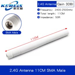 2PCS 2.4G Antenna Fold Glue Stick 3DBI WLAN Router Antenna Wifi Module Signal Enhancement 2400-2500mhz SMA Male Connector 6DBI