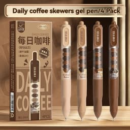 4PC Gel Pen Press Neutral Brush Question Black Water Pen High Beauty Ins Wind Signature Pen Cute Quick Drying Erasable