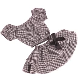 18 Inch Doll Girl Plaid Set, One or Two on Top, Fresh Color Matching Set, Fashionable Doll, Summer Minimalist Outfit Accessories