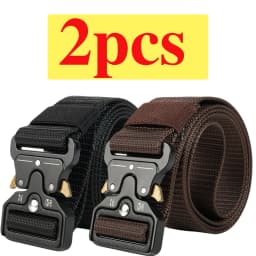 Tactical Belt Men's Multi-Functional Military Fan Canvas Belt Outdoor Artificial Nylon Training Belt 2 Pieces