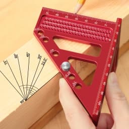 Aluminum Alloy 3D Woodworking Square Protractor, Multipurpose Triangle Layout Marking Measuring Ruler, Wood DIY Layout Hand Tool