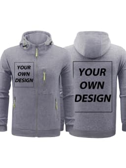 Custom Personalized Design Man Autumn Sport Oversize Zip-Up Hoody Casual Loose Veste Basic Fleece Pocket Streetwear Team Tops