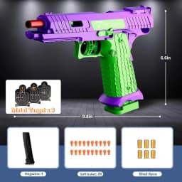 SIG17 Shell Ejecting Soft Bullet Gun, Mechanical Toy Empty Hanging Pistol Outdoor Shooting Game Educational Model Toy for Adult