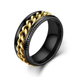 Titanium Steel Rotatable Chain Rings for Men Women Spinner Ring Anti Stress Multifunctional Rings Bottle Opener Ring Club Gift