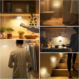 LED Night Light with Motion Sensor Cabinet Lamp Wireless Bedside Nightlight Battery Power For Bedroom Closet Stairs Lighting
