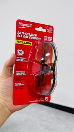 Milwaukee 48-73-2100 Yellow Anti-Scratch Safety Glasses for Industrial & Construction Use