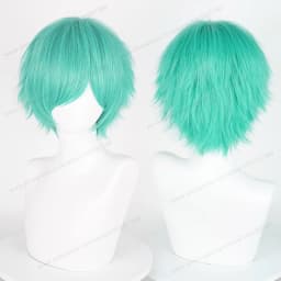 Anime 30cm Short Straight Cosplay Wig Black White Green Brown Purple Blue Gray Red Gold Man Women Heat Resistant Synthetic Hair