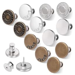 5/10/20Pcs Button Pins for Loose Jeans No Sew Instant Replacement Snap Tack Pant Button Adjustable Metal Pants Button Tightener