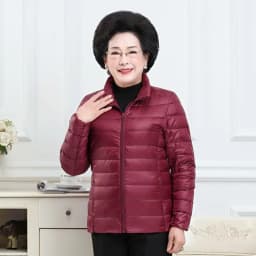 New Light Weight Short down Jacket for Middle Aged And Elderly Women Loose Fit Hooded Coat plus Size Cotton Outerwear