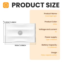 2/4/6/8PCS Rechargeable Motion Sensor Night Light, 3 Modes Adjustable Brightness Magnetic Stick-On LED Lamp 1500mAh Wall Light for Hallway Stair Bedroom Wardrobe