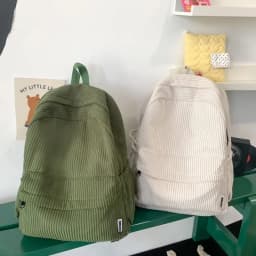 Solid Nylon Soft Sewing Thread Zipper School Bags 2026 High Quality Large Capacity Bags Corduroy Casaul Softback Youth Backpack