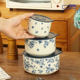 SOLECASA Elegant Blue Underglaze Ceramic Lunch Box, Airtight and Leak-Proof for Office, Picnic, and Meal Prep