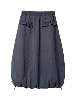 Velvet Polka Dot Lantern Skirt, Elastic - Waist Pocket Design, Retro Commute, Artistic & Chic 255282
