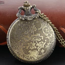 Alchemist Hollow Steampunk Quartz Pocket Watch Bronze Case Necklace Pendant Clock Chain Men's and Women's Christmas Gift Reloj