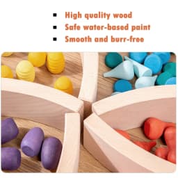 Kids Rainbow Building Blocks Wooden Toys Constructor Stacking Games Droplets Cones Mushrooms Montessori Materials Education Toys