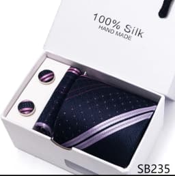 Classic Style 65 Colors Sales Silk Tie Handkerchief Cufflink Set Men Necktie Box Solid Color Sky Blue Fit Wedding Office Cravat
