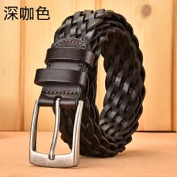 3.5cm Wide Men Real Cowhide High Quality Belts Full Grain Genuine Belt Without Leather Box Knitting Woven Hand 110cm 120cm Brown