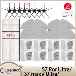 Roborock S7 MaxV Ultra/S7 Pro Ultra Robot Vacuum Cleaner Accessories Main Brush Side Brush HEPA Filter Mop Cloths Spare Parts