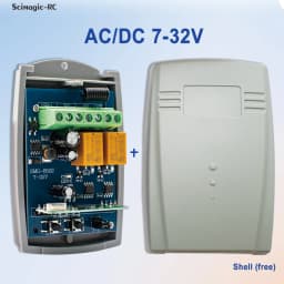 433MHz Universal Garage Door Receiver and ALUTECH AT-4 Rolling Code Remote Control Matching 2CH AC DC 7-32V 220V Rf Relay Switch