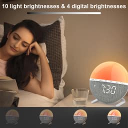 Wake Up Light Sunrise Alarm Clock Desk Clock with Colors Light Natural Sound Digital Clock for Living Room Bedroom Home Decor