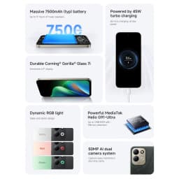 Xiaomi Redmi 17 Global Version 4G Smarphone 6.9''Display MediaTek Helio G91-Ultra 7500mAh 45W Turbo Charging 50MP AI Dual Camera