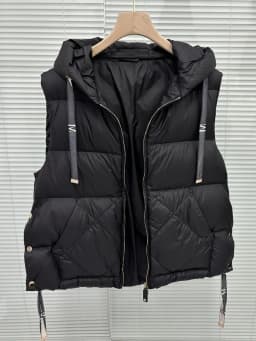 Schinteon Women 90% White Duck Down Vest with Hood Casual Sleeveless Jacket Simple Solid Color Fashionable Autumn Winter Top New