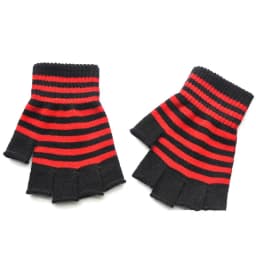1Pair Unisex Black Stripes Half Finger Fingerless Gloves for Women Wool Knit Wrist Cotton Gloves Winter Warm Men Workout Gloves