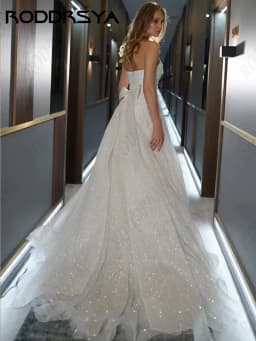 RODDRSYA Свадебное платье Sparkle Tulle Princess Wedding Dresses Romantic Strapless A-line Bridal Party Illusion Lace Up Back
