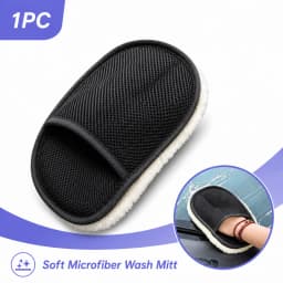 1PC Car Wash Mitt Microfiber Cleaning Glove Scratch Free Soft Plush Auto Detailing Mitt for Exterior Interior Washing Care