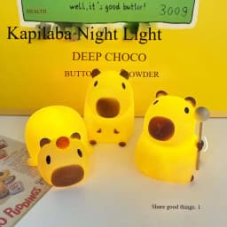 Cute Capybara LED Night Light 7 Colors Touch Cartoon Silicone Bedside Sleep Lamp for Kids Birthday Gift for Children's Room