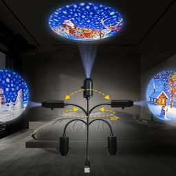 USB Projector Light Christmas Elk Santa Claus Night Light Switchable Pattern LED Projector Lamp for Room Ceiling Window Decor