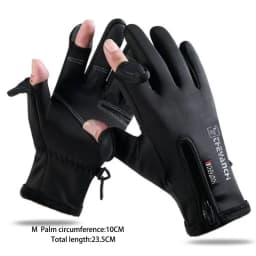 Winter Fishing Gloves 2 Finger Flip Waterproof Windproof Cycling Angling Gloves Warm Protection Fish Angling Gloves