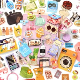 25pcs Kawaii Creative Cosmetics Small Appliance Stickers Material Pack DIY Diary Handmade Scrapbook Aesthetic Supplies