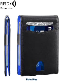 Men's Slim Thin Minimalist Front Pocket Wallets Men RFID Blocking Protected Portable Card Holder 12 Card Multifunctional Wallet