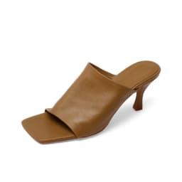 QUTAA 2022 New Summer Thin High Heel Women Shoes Square Toe Slippers Ladies Pumps Genuine Leather Platform Sandals Size 34-39