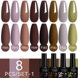 LILYCUTE 12PCs 7ml Nude Brown Red Nail Gel Polish Set Semi Permanent UV Gel For Nail Art Manicure Soak Off Gel Nail Polish Kit