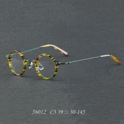 New Retro Round Men's And Women's Eyeglass Frames Made Of Sheet Metal Ultra Light Metal Optical Prescription Frame 56012