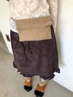 Retro Street Style Dark Rose Print Half-length A-line Skirt Versatile High-waisted Casual Floral Edged Mid-length Slimming Skirt