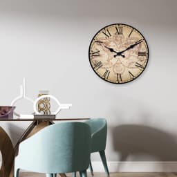 Retro Nautical Coast Beach Ship Compass Pattern Wooden Wall Clock Living Room Bedroom Kitchen Home Decor Silent Quartz Clock Holiday Gift 10 Inch 12 Inch 14inch 16inch (No Battery)