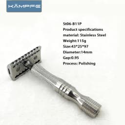 KAMPFE Stainless Steel /Titanium Safety Razor CNC Precision Machined Double Edge Manual Razor Smooth Wet Shaving for Men