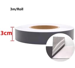 Polyester Grey Silver Reflective Strip Sticker Raincoats Backpacks Night Warning Adhesive Reflector Tape