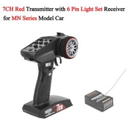 NEEBRC 7CH 2.4Ghz Radio System Transmitter with 6 Pin Light Plug Receiver 7 Channel Remote Control for MN168 MN99S MN82 MN Car