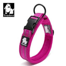 Truelove Adjustable Mesh Padded Pet Collar Bright Reflective Nylon Dog Collar Durable Heavy Duty for All Breed Weather TLC5011