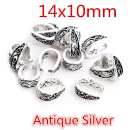 20pcs 3-Styles Beads Bails Pendants Jewelry Making DIY Necklace Silver Plated Gold Black Beads Bails Pendants Charm Beads Bails