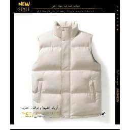 Thickened Casual Men's Pure Color down Jacket Vest Autumn Winter Warm Faux down Vest No Sleeve Outerwear Polyester Fiber
