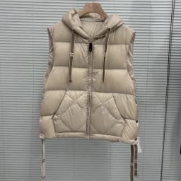 Schinteon Women 90% White Duck Down Vest with Hood Casual Sleeveless Jacket Simple Solid Color Fashionable Autumn Winter Top New