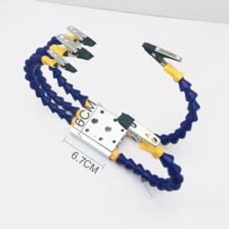 Bench Vise Soldering Station with 4/6 Flexible Arms & Soldering Iron Holder – PCB Welding Repair Tool, Aluminum Alloy Base