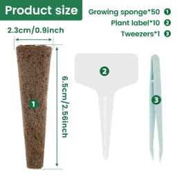50/100Pcs Seed Grow Sponges Hydroponic Pods Kit with Plant Labels Replacement Root Garden Plant Nutrients Growing Planting