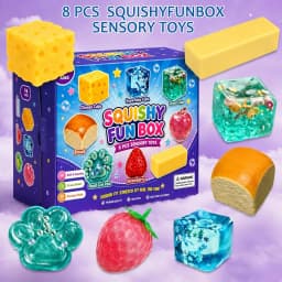 New Random Color 8pcs/Box TPR Maltose-Filled Squishy Toy, Slow Rising Stress Relief Sensory Fidget Decompression Blind Box Gift