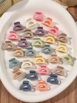 30PCS Mini Half-Circle Hollow Hair Clips for Women Tiny Hair Creaseless Styling Claw Clips Casual Versatile Hair Accessories
